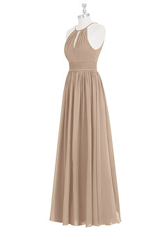 Azazie Cherish Brudtärnklänningar Klä av A-Linje i Chiffong Plisserad Taupe image8