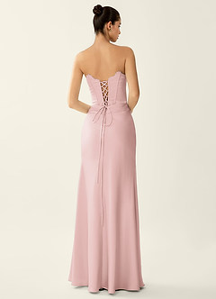 Fiammetta Rose Gold Lace Corset Stretch Satin Mermaid Prom Dress image2