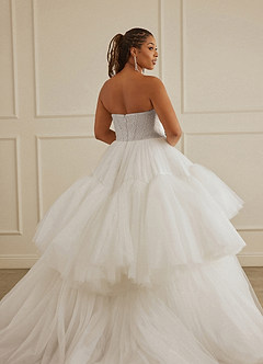 Christian Siriano Bridal for Azazie 2007 Robes de mariée Robe Princesse en Tulle Paillettes Blanc Diamant Cacao image18