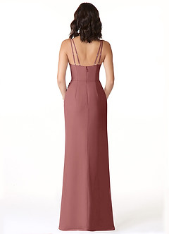 Azazie Leo At-home Try On Dresses Dusk Mermaid V-Neck Pleated Chiffon Dress image2