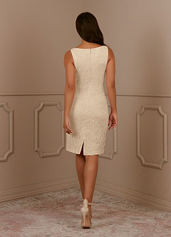 Azazie Cho Final Sale Sheath Lace Knee-Length Dress image5