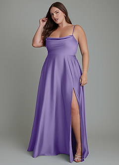 Azazie Elle Brautjungfernkleider A-Linie Plissee Stretch-Satin Kleid Tahiti image12