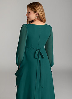 Azazie Leonia Junior Peacock A-Line with Pockets Chiffon Dress image6