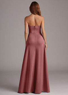 Azazie Wren Bridesmaid Dresses Amethyst A-Line Strapless Stretch Satin Convertible Dress image5