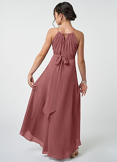 Azazie Oaklynn Junior Robe Trapèze en Mousseline de soie Plissée Améthyste image3