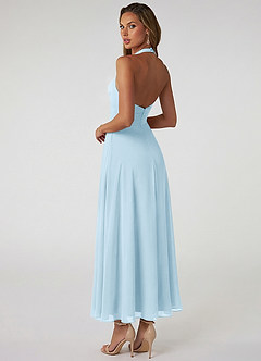 Azazie Tessie Bridesmaid Dresses Sky Blue A-Line Pleated Chiffon Dress image2