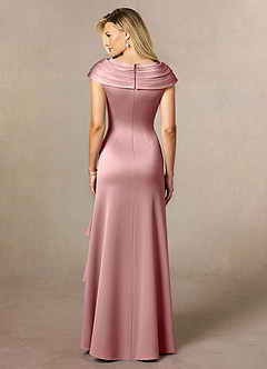Azazie Anderson vestidos de madre de la novia Vestido de Rosa Polvorienta de Satén Elástico de Corte En A con Plisado image2