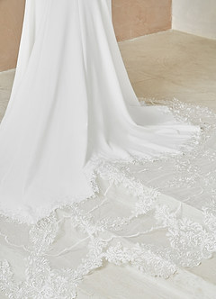 Azazie Ady Vestidos de novia Vestido de Diamante Blanco de Crepé elástico de Corte Sirena con Lentejuela image7