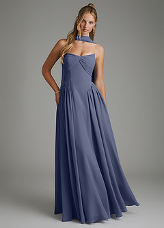 Azazie Evan Bridesmaid Dresses Stormy A-Line Strapless Chiffon Dress image4