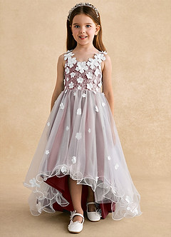 Azazie Celia Flower Girl Dresses Amethyst A-Line Lace Tulle Dress image7
