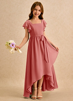 Azazie Milly Girls Formal Flower Girl Klänningar Klä A-Line i Chiffong Plisserad image1