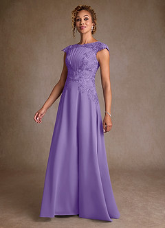 Azazie Christi Mother of the Bride Dresses Tahiti A-Line Lace Chiffon Dress image4