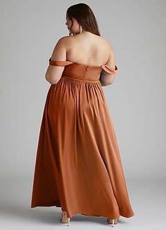 Azazie Morana Final Sale Amethyst A-Line Off the Shoulder Stretch Satin Convertible Dress image14
