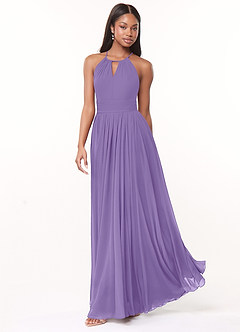 Azazie Cherish Brudtärnklänningar Klä av A-Linje i Chiffong Plisserad Tahiti image3