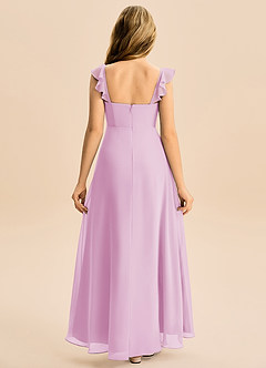 Azazie Mavie Junior Linia A Marszczony Szyfon Długość podłogi Młodsza druhna Sukienka image2