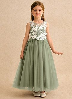 Azazie Mixie Robe Demoiselle D'honneur Fillette Robe Princesse en Dentelle Pistache image5