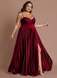 Styla Merlot Pleated Maxi Dress image9