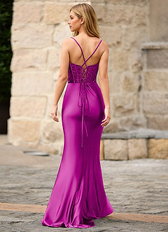 Flicker Magenta Mermaid Prom Dress image2