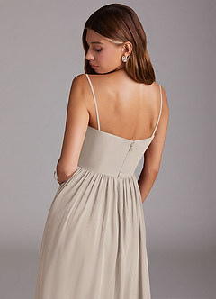 Azazie Calianna Bridesmaid Dresses Frost A-Line Off the Shoulder Chiffon Convertible Dress image8