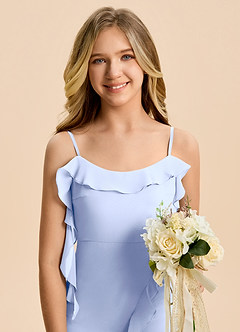 Azazie Phoebe Junior Osłona Marszczony Szyfon Długość podłogi Młodsza druhna Sukienka image7