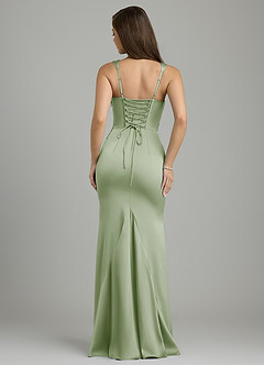 Azazie Vada Bridesmaid Dresses Dusty Sage Mermaid Corset Stretch Satin Dress image2