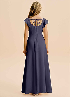 Azazie Bondi Junior A-Linie Seitliche Cut-Outs Stretch-Satin Kleid Sturm image2