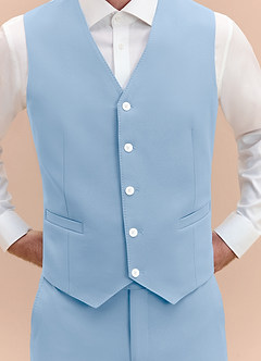 front James Sky Blue Structured Stretch Suit Vest