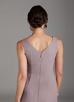 Azazie Saturn Final Sale Dusk Sheath V-Neck Pleated Chiffon Dress image5