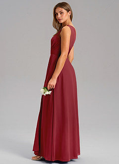 Azazie Phaedra Jurken voor bruidsmeisjes Jurk van Chiffon met A-Lijn One-Shoulder Granaatappel image14