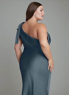Azazie Yuanna Bridesmaid Dresses Twilight Mermaid One Shoulder Stretch Satin Dress image14