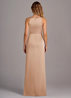 Azazie Wrenlee Bridesmaid Dresses English Rose A-Line Stretch Satin Dress image7