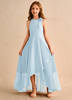 Azazie Boop Junior Formal Flower Girl Klänningar Klä A-Line i Chiffong Rosett image5