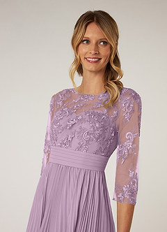Azazie Tutu Mother of the Bride Dresses Wisteria A-Line Boatneck Lace Chiffon Dress image5