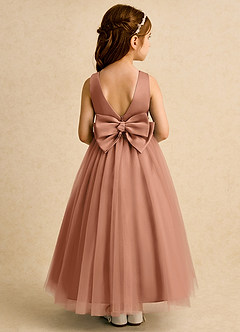 Azazie Lior Robe Demoiselle D'honneur Fillette Robe Princesse en Tulle Plissée Bronze image5