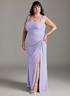 Azazie Jesaphine Abiti da Damigella Abito Tubino in Chiffon Fiocco Lilla image11