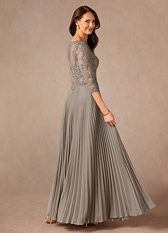 Azazie Corinne Mother of the Bride Dresses Taupe A-Line Sequins Chiffon Dress image2