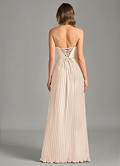 Azazie Becka Bridesmaid Dresses White Alabaster A-Line Strapless Chiffon Dress image2