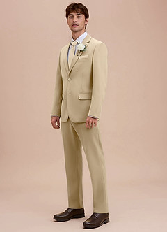 front Ethan Champagne Refined Weave Suit