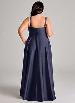 Azazie Shaude Bridesmaid Dresses Stormy A-Line Pleated Stretch Satin Dress image14
