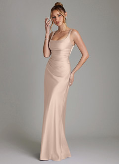 Azazie Agustina Brautjungfernkleider Meerjungfrau-Linie Korsett Stretch-Satin Kleid Englisches Rosa image5