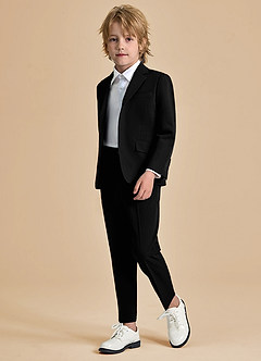 front Oliver Boys Black 2-Piece Suit