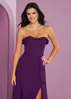 Barbie ♥ Azazie Bridesmaid Dresses Grape A-Line Sweetheart Neckline Chiffon Dress image6