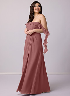 Barbie ♥ Azazie Bridesmaid Dresses Desert Rose A-Line Off the Shoulder Chiffon Convertible Dress image11