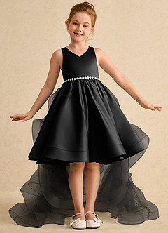 Azazie Julietta Blumenmädchenkleider Ballkleid Cabrio Tüll Kleid Schwarz image2