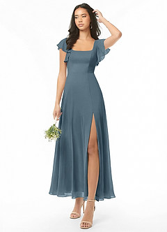 Azazie Bondi Bridesmaid Dresses Twilight A-Line Ruched Chiffon Dress image1