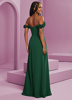 Barbie ♥ Azazie Bridesmaid Dresses Dark Green A-Line Off the Shoulder Chiffon Convertible Dress image9