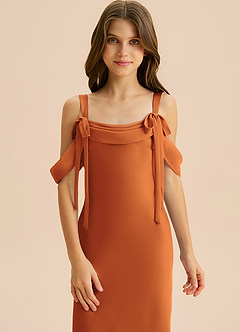 Azazie Bellalina Junior Syrena Pofałdowany Satyna elastyczna Długość podłogi Młodsza druhna Sukienka image6