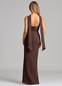 Azazie Calandra Bridesmaid Dresses Ganache Sheath Pleated Chiffon Dress image3