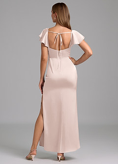 Azazie Demia 신부 들러리 드레스 쉬스 스윗하트 네크라인 스트레치 새틴 발목 길이 드레스 image6