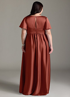 Azazie Verna Brautjungfernkleider für Schwangere A-Linie Gestreift Stretch-Satin Bodenlänge Kleid image11